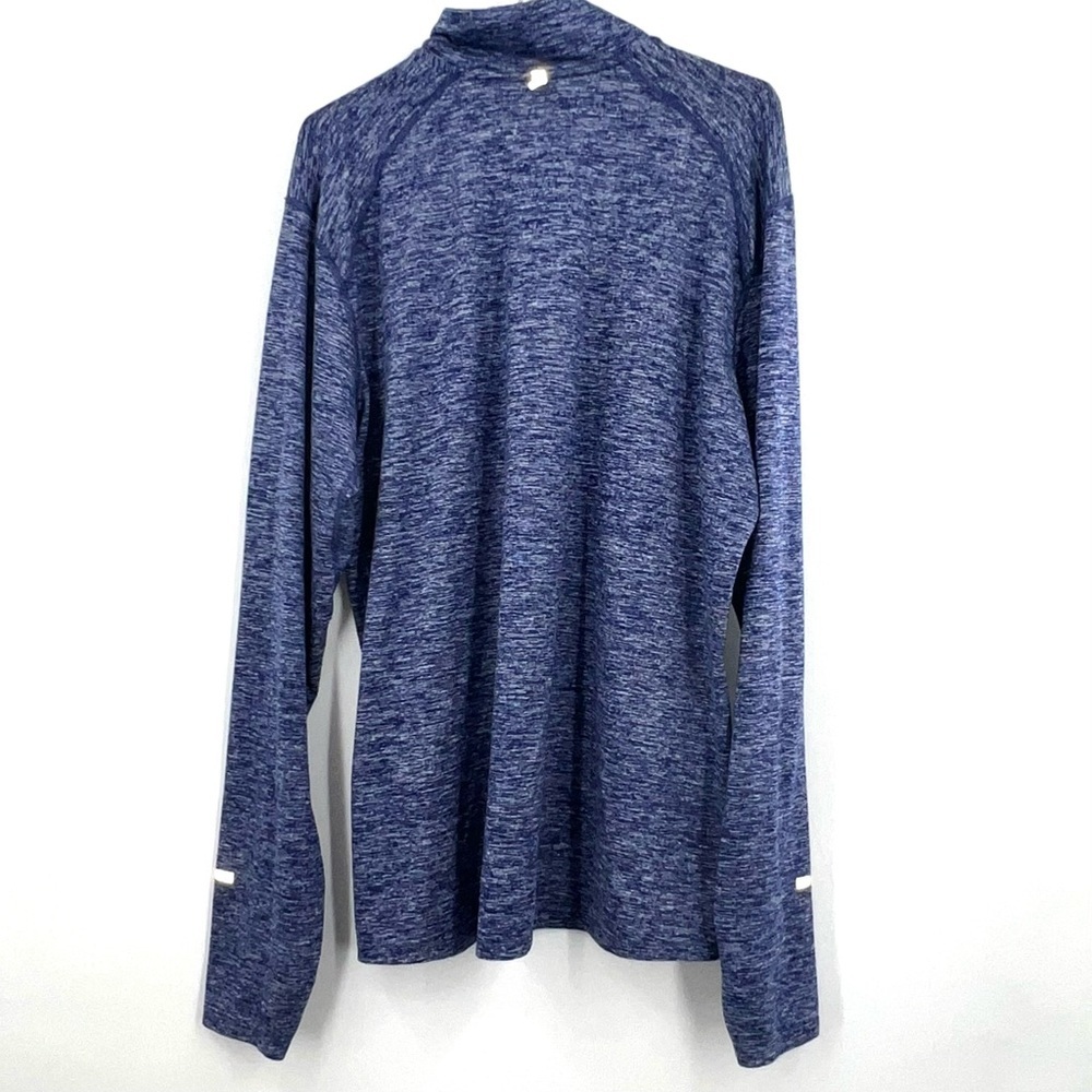 Nike Blue Zip Up Sweater with Heathered Texture - Picture 2 of 4